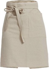 Linen Server Apron Cotton Bistro Half Apron with Lar Poets