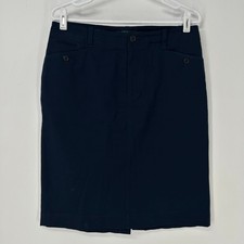 Lauren Ralph Lauren Skirt Womens 10 Blue Straight Pencil Cotton