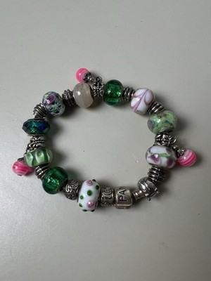 Pandora Armband mit 22 Charms Sterling Silber Bettelarmband .925 Vintage 8,25''