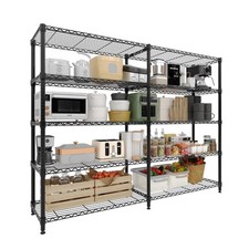 4/5-Tier Metal Storage Shelves Heavy Duty Metal Shelving,Garage Pantry Kitchen