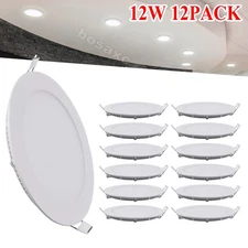 12Pack 6Inch LED Ceiling Lights Ultra-Thin Recessed Retrofits Kit 6000K Daylight