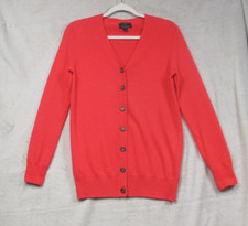 J.Crew Wool  Cashmere Blend Classic V-Neck Coral Cardigan Women  s Size XS