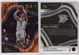 2021-22 Panini Select Courtside Orange Flash Prizm Josh Giddey #256 Rookie RC