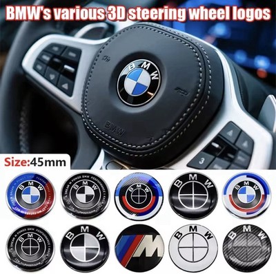 3D ABS Lenkrad M Emblem Abdeckung für BMW  / Schwarz