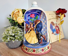 Disney Traditions Beauty & Beast Figurine Enchanted Love Belle Rose  Dome New