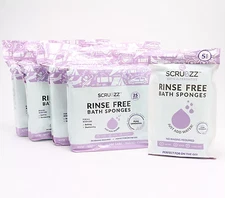 SCRUBZZ Rinse-Free Bath Sponges 105ct | Lavender Scent | No Rinse Wipes