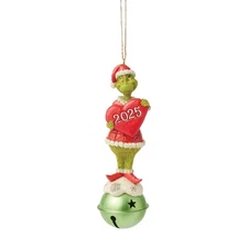 Jim Shore GRINCH ON BELL DATED 2025 ORNAMENT 6017075 BRAND NEW