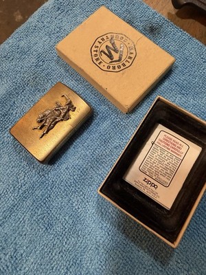 Zippo Marlboro Country Store Brass Bucking Bronco Lighter 1995