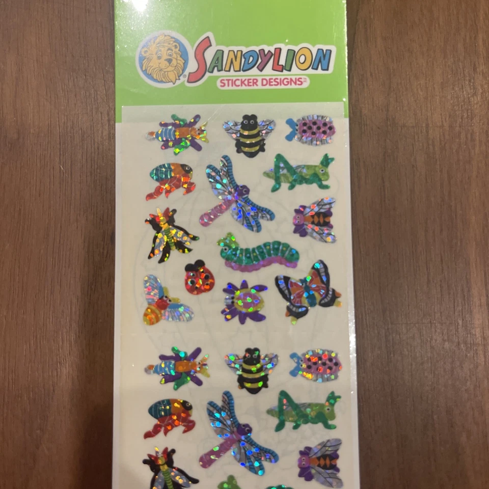 Vintage SANDYLION Prismatic Stickers Insects Bugs Rare HTF 1 Sheet NEW Sealed ✨ - Image 3 of 4