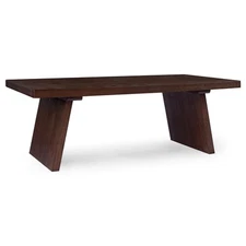 Maven Lane Marcella Wood Coffee Table, Contemporary Accent Table, Aged Brown