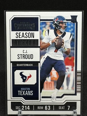 2023 Panini Contenders #40 C.J. Stroud RC Rookie Season Ticket Houston Texans