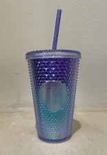 Starbucks Summer 2021 Mermaid Purple / Turquoise Ombré Studded 16oz Tumbler