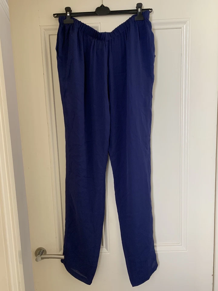 Tomas Maier Blue Silk Trousers Pants size 8USA/12UK - Image 3 of 4