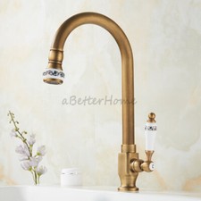 Antique Brass Vessel Sink Faucet Tall Single Handle Bathroom Lavatory Water Tap