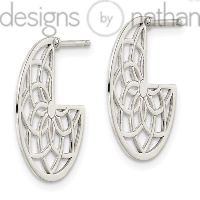 Designs by Nathan | 925 Sterling Silver Floral Filigree Post Earrings