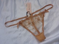 12, Agent Provocateur Jayce G-string, embroidered mesh, Praline, AP size 4, NEW
