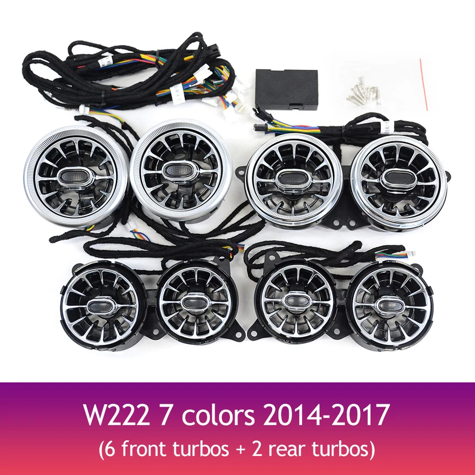 7 color Turbine Ambient Air Vent Set for Mercedes Benz W222 S400 S500 S560 S600 Foto 2 de 4