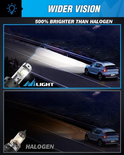 Nilight H13 LED Headlight Bulbs H13/9008 Hi/Lo Beam LED Headlight Bulb 6500k - 第 3/6 張圖片