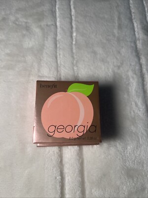BENEFIT COSMETICS / Georgia Golden Peach Blush 8g 0.28oz FULL SIZE W/ Brush