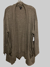 Gap Body Women's Long Sleeve Gray Marled Open Front Cardigan Size Large NWT