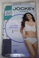 New 3 pack JOCKEY covered waistband 100 cotton BIKINI GREEN PURPLE FLORAL