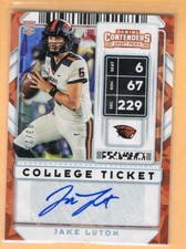 2020 Contenders Cracked Ice Jake Luton Autograph Rookie /23 Oregon State RC