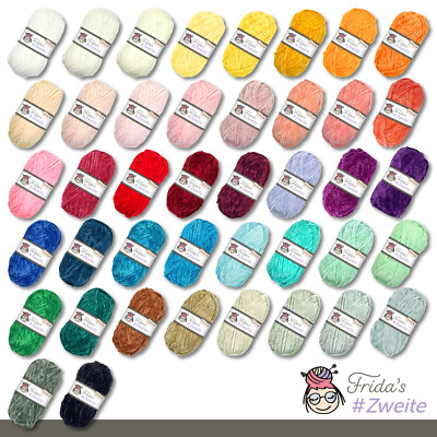 Frida's 100 g #Zweite Chenille Wolle Stricken Häkeln Amigurumi weich 42 Farben