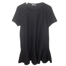 ZARA TRAFALUC Black Crewneck Short Sleeve Dress Size Medium