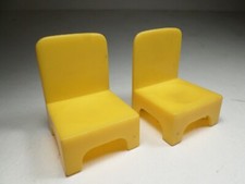 Vintage Weebles Romper Room Yellow Chairs 2pc lot