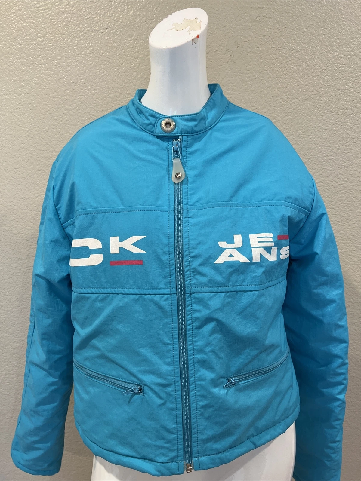 RARE CK Vintage Calvin Klein Jeans Blue Ski Coat Jacket Women’s Sz. M