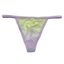 NWT AERIE Thong Sz M-L-XXL Purple Green Mesh