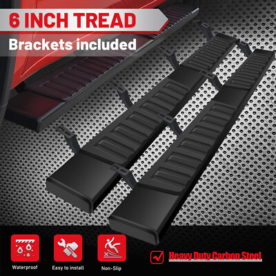 Fit 24-25 TOYOTA Tacoma Double/Crew Cab 6'' Running Board Nerf Bar Side Step BLK