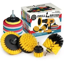 Drillbrush Rotary Brush Kit - Drill Brush Scrub Pads - Shower Scrubbing Brushes