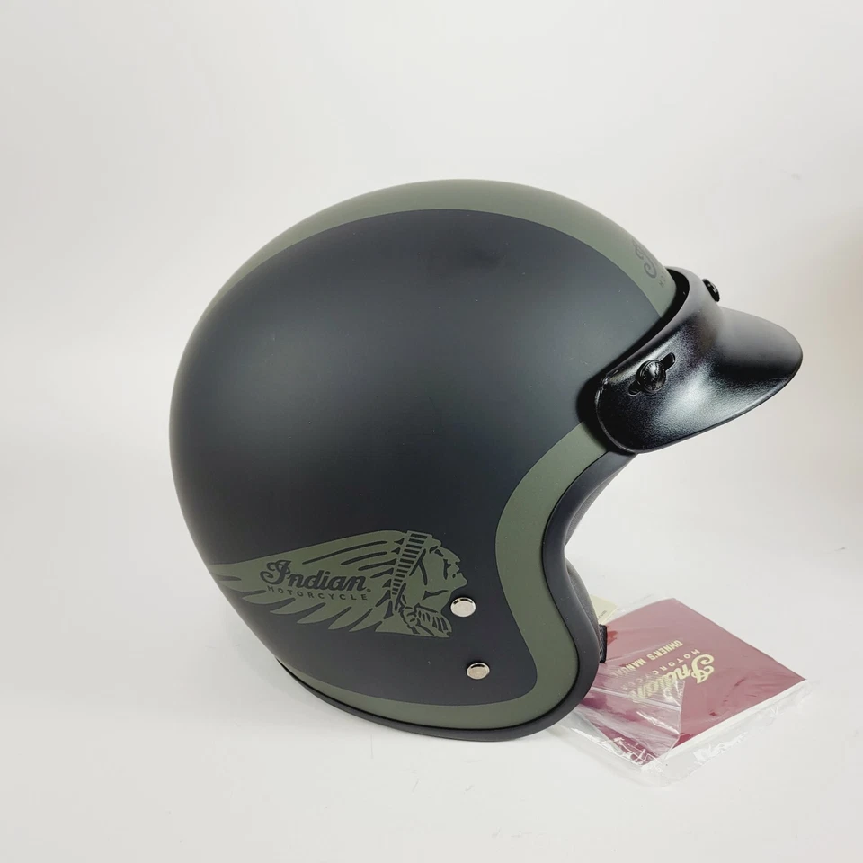 Casco Indian Motorcycle Cara Abierta Compatible con Bluetooth Mate Negro y Verde 3XL Foto 4 de 4