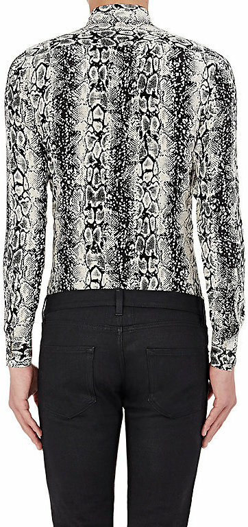 Camicia Saint Laurent Hedi Slimane FW16 stampa pitone seta 37 XS Celine