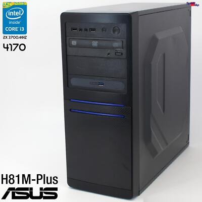 ASUS H81M-PLUS INTEL CORE i3 4170 COMPUTER PC WINDOWS 10 11 250GB SSD 8GB RAM