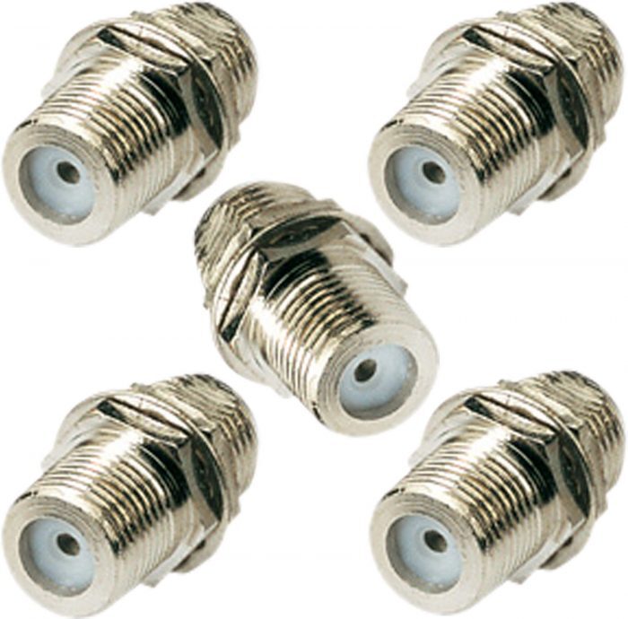 5 x F Type Plug Coupler Female Panel Mount Connectors Female to Female Couplers