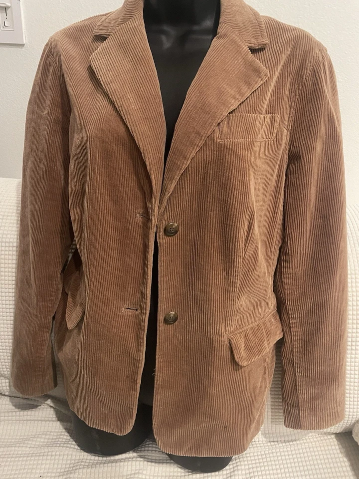 Chaqueta Blazer De Colección Lord & Taylor Pana Mujer 6 Tostado 2 Botones Oficina Carrera Foto 2 de 4