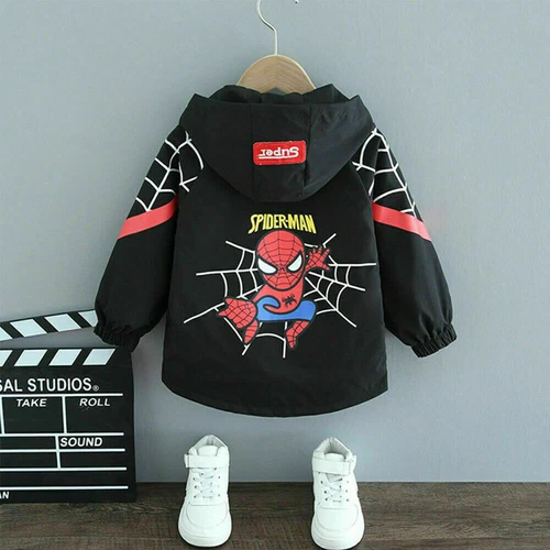 Spiderman Windbreaker Jacket Boys Childrens Hooded Thin Jacket Christmas Gifts - Picture 21 of 31