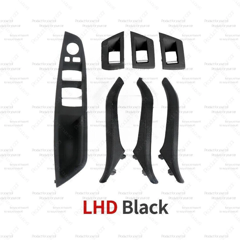 Cubierta interior de cuero de la manija del tirador del panel de la puerta para BMW 5 F10 F11 F18 2010-2018 Foto 3 de 4