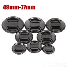 1pc Camera Center Pinch Snap On Front Lens Cap Cover 49-77mm For Nikon Canon