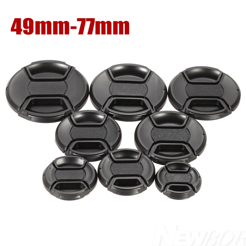 49mm-77mm Camera Center Pinch Snap On Front Lens Cap Cover For Nikon Canon - Image 2 of 4