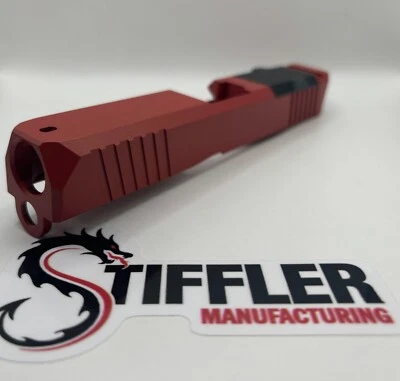 STIFFLER MANUFACTURING ZOOM For Glock 19 custom Slide gen 1-3 NEW cerakote upper stripped HABANERO RED