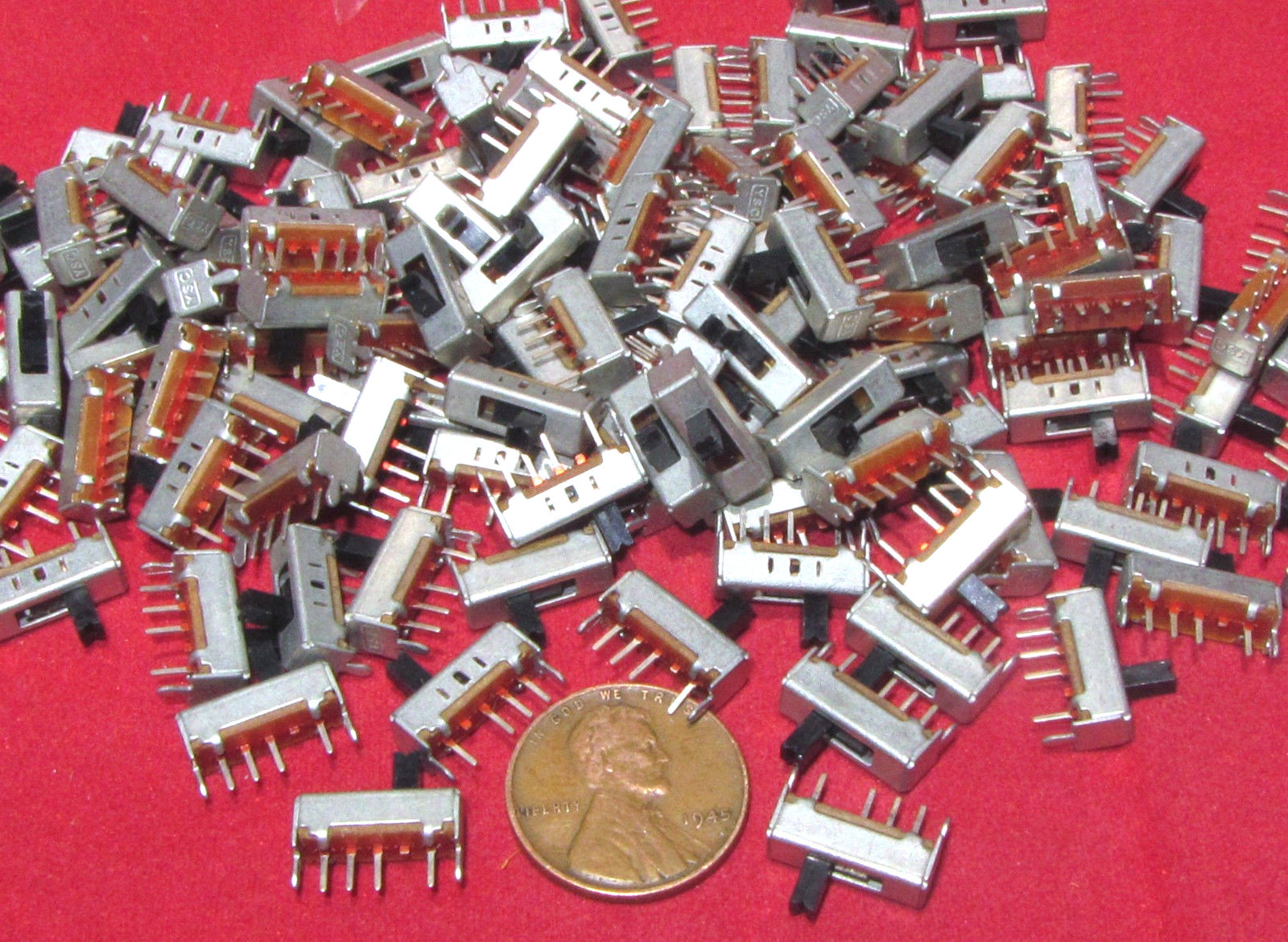 25 Piece YSC SS1301 3 Position Mini Slide Switch SP3T ON-ON-ON 300mA 50V DC SPTT