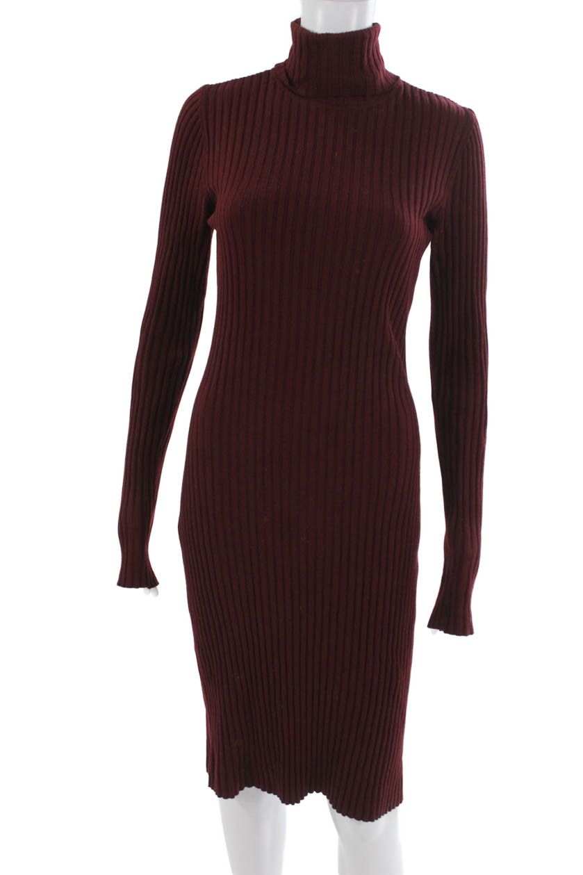 Wolford Womens Red Turtleneck Sweater Dress Long Sleeve Mid Calf Size XSFree Shipping in US $100+ Orders | $6.95 Orders Below