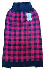 Pupteck Dog Sweater Large Red Black Buffalo Plaid Knit Pullover Pet Clothes NWT