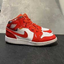 Nike Air Jordan 1 Mid SE Shoes Youth Size 5Y Red Barcelona Sweater DC7248-600