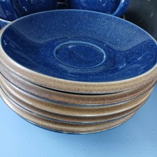 Kalahari Sands Blue Set Of Six Cups & Saucers ,VGC.
