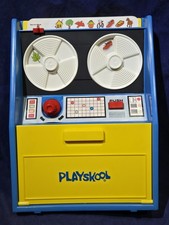 Vintage 1972 Playskool Play 'N Learn Computer Reel to Reel Toy with 7 Cards