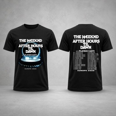 T-Shirt The Weeknd After Hours Til Dawn Europe 2026 Musik Tourdaten Konzert Tee